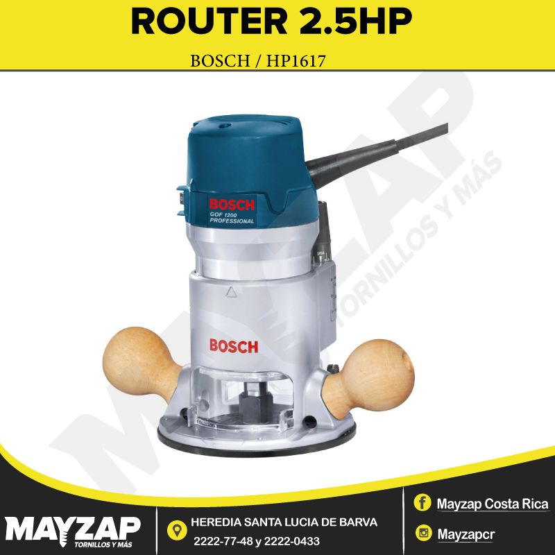 Router Bosch de 2.25 HP Modelo HP1617 Mayzap Tornillos y