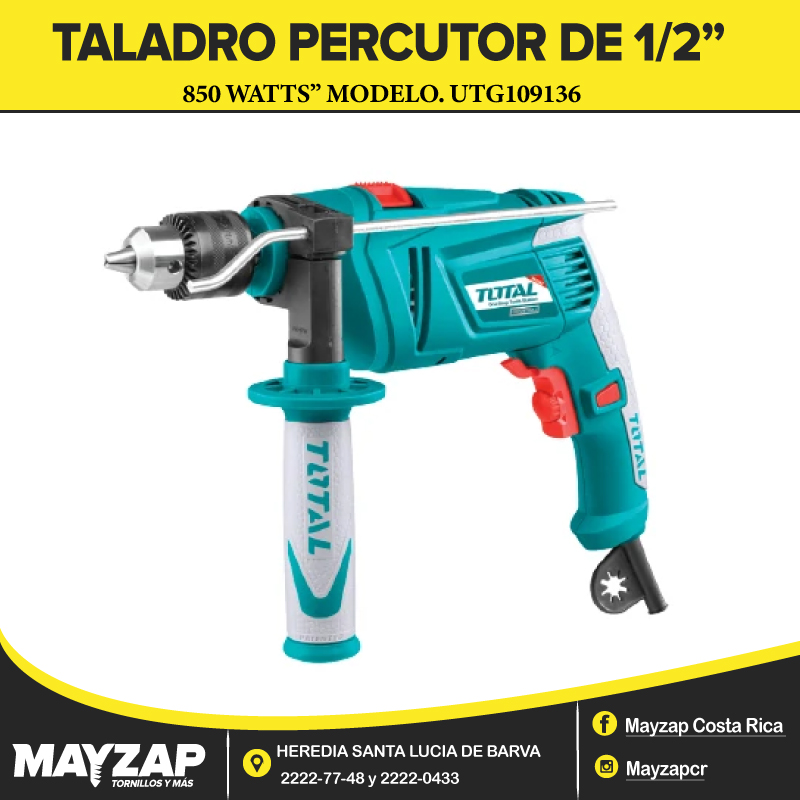 Taladro Percutor 5/8 Marca Total Tools UTG111165 - Mayzap Tornillos y  Herramientas