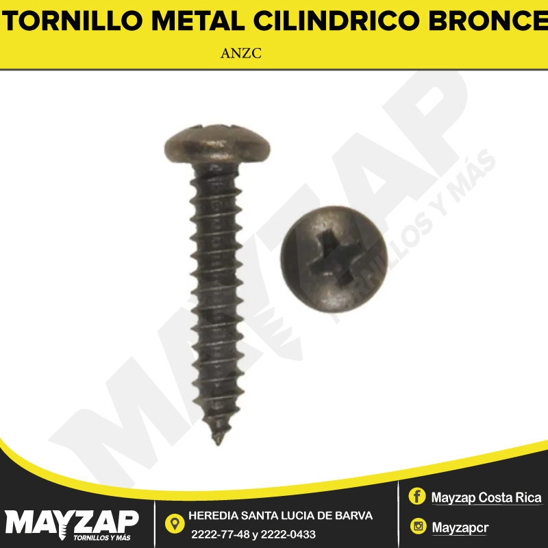 TORNILLO METAL CABEZA CILINDRICA BRONCE Archives - Mayzap Tornillos Y ...